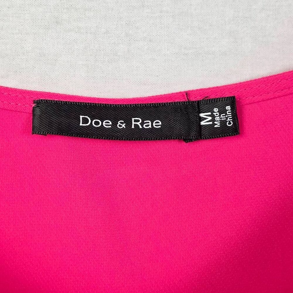 Doe & Rae Pink Ruffle Strap Tank Blouse M - Picture 6 of 8